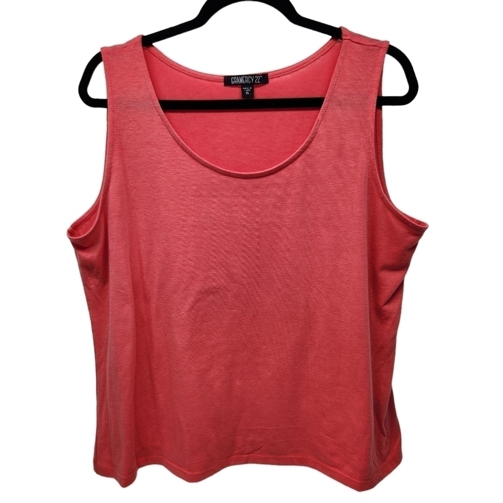 Gramercy 22 Top Sleeveless Coral Pink Tank Scoop Neck, Size XL